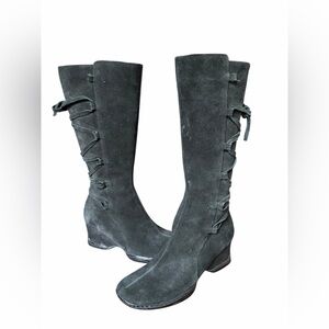 Sofft Women’s Modena Tall Black Suede Knee High Wedge Boots Size 8